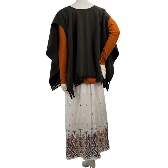Womens 3 Piece Boho Outfit • Size Medium Top + Maxi Skirt • Wool Cape OSFA - Picture 4 of 16